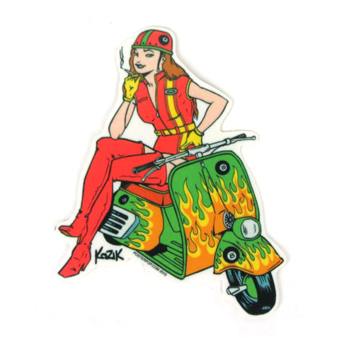 Kozik Skooter Chick Sticker