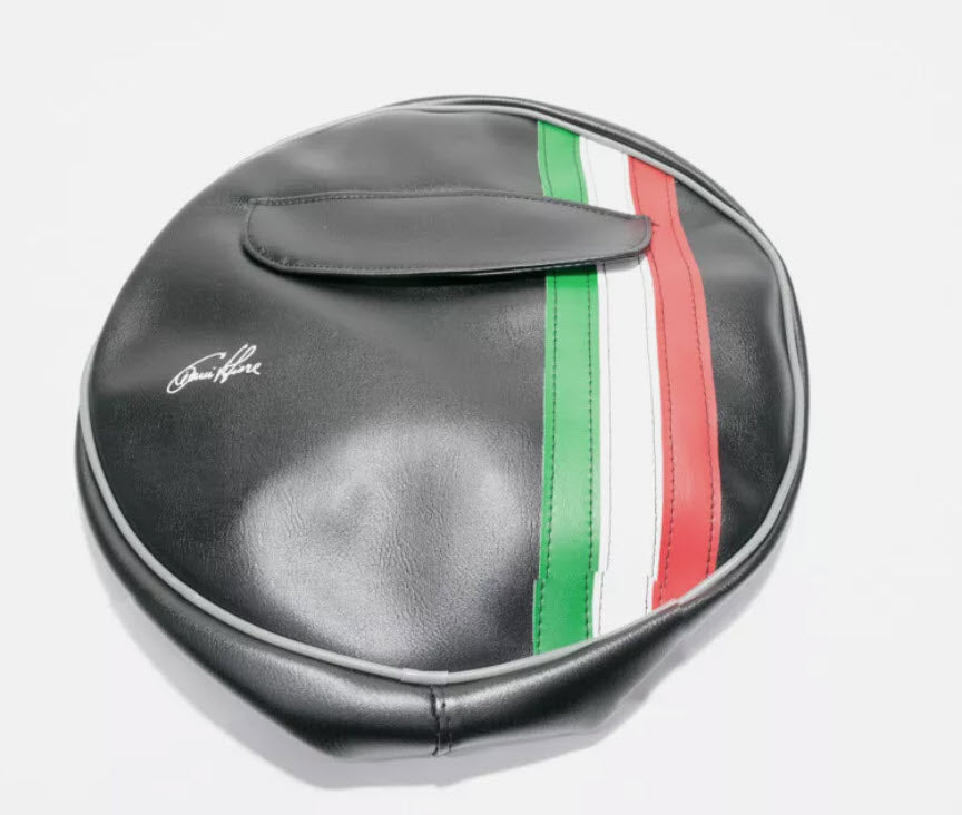 VINTAGE VESPA Italian Flag Spare Tire Cover for 10 inch tires (SMALL FRAME, GS, SS, VLB, RALLY, P SERIES, AND MORE)