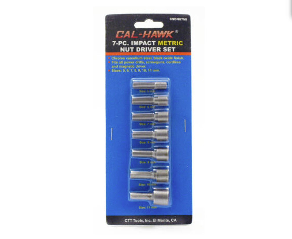 7 PC IMPACT METRIC NUT DRIVER SET