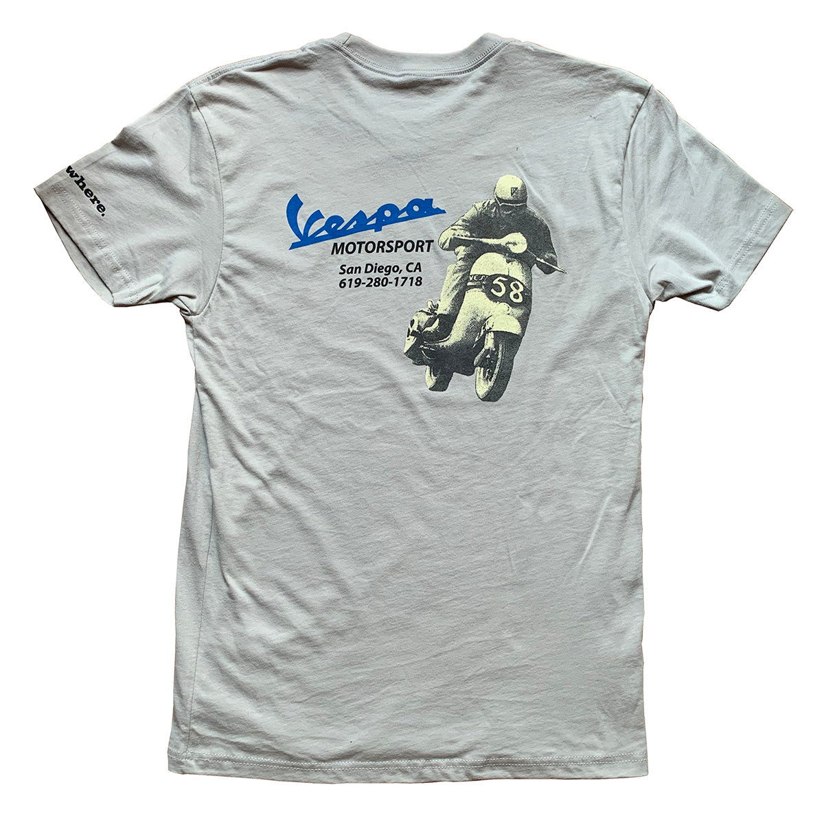 GRAY MEN'S VESPA MOTORSPORT RETRO T-SHIRT