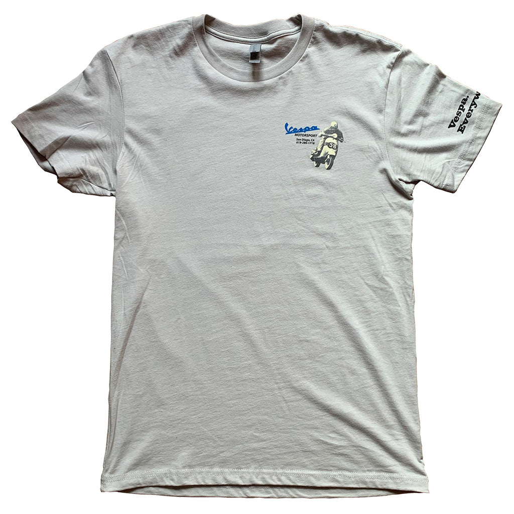 GRAY MEN'S VESPA MOTORSPORT RETRO T-SHIRT