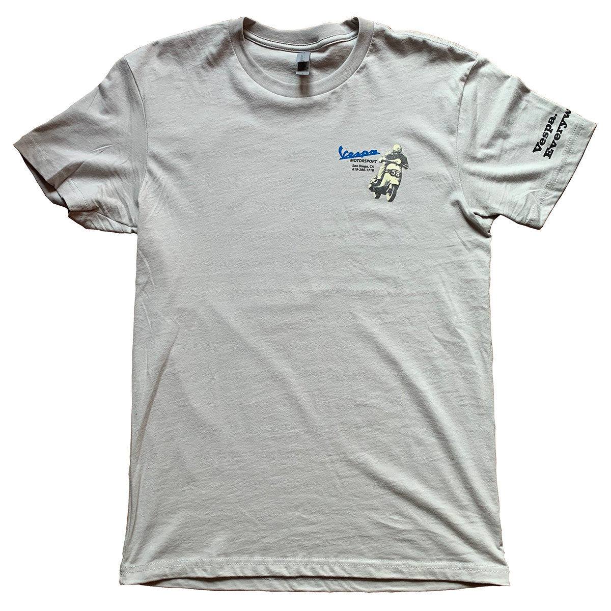 GRAY MEN'S VESPA MOTORSPORT RETRO T-SHIRT