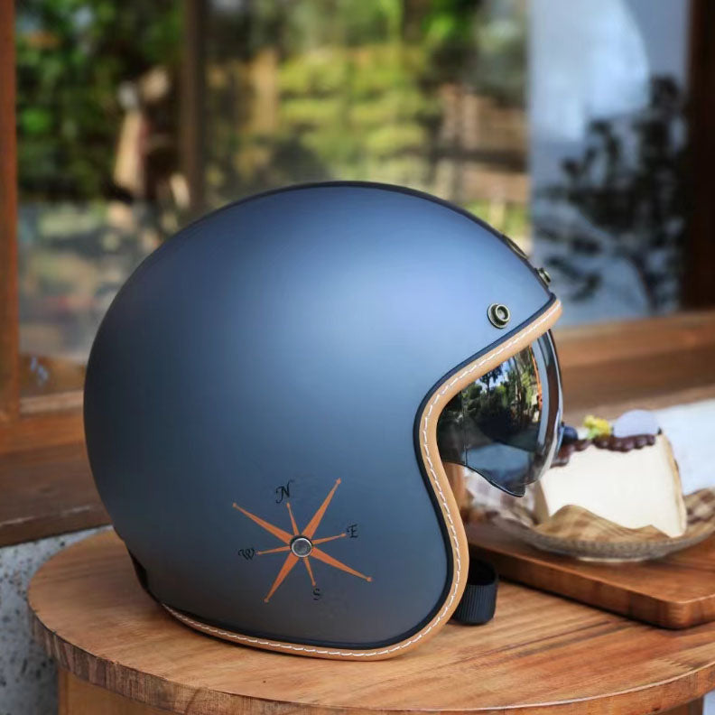 GRIGIO TRAVOLGENTE MATTE GRAY TITANIUM CYRIL 3/4 RETRO HELMET