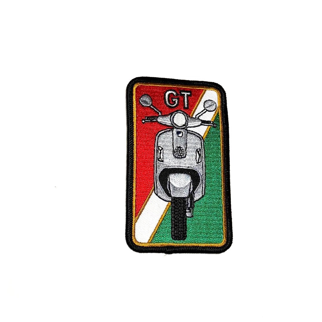 VESPA GT200 FULLY EMBROIDERED PATCH 3.5 BY 2.25 INCHES WIDE