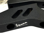 **TEXTURED MATTE BLACK** VESPA MOTORSPORT CNC MACHINED PASSENGER FOOTPEG EXTENDERS-GT/GTS/SUPER/GTV/HPE2