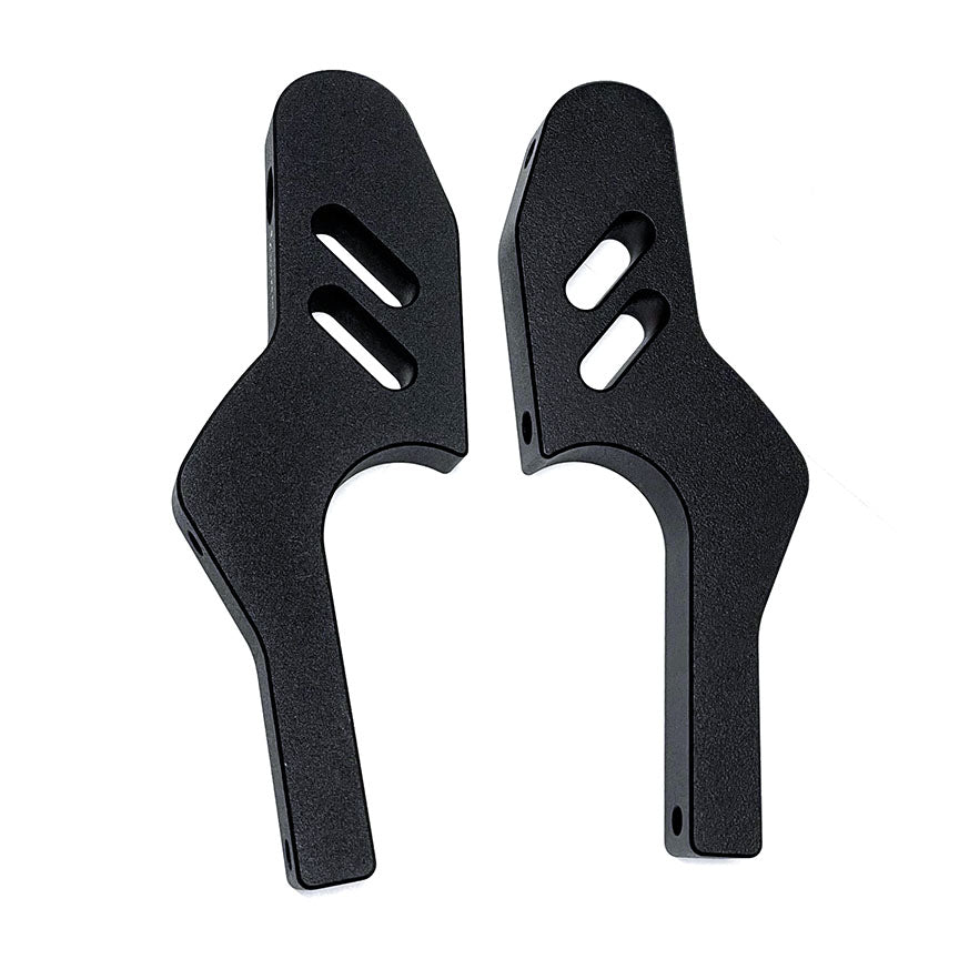 **TEXTURED MATTE BLACK** VESPA MOTORSPORT CNC MACHINED PASSENGER FOOTPEG EXTENDERS-GT/GTS/SUPER/GTV/HPE2