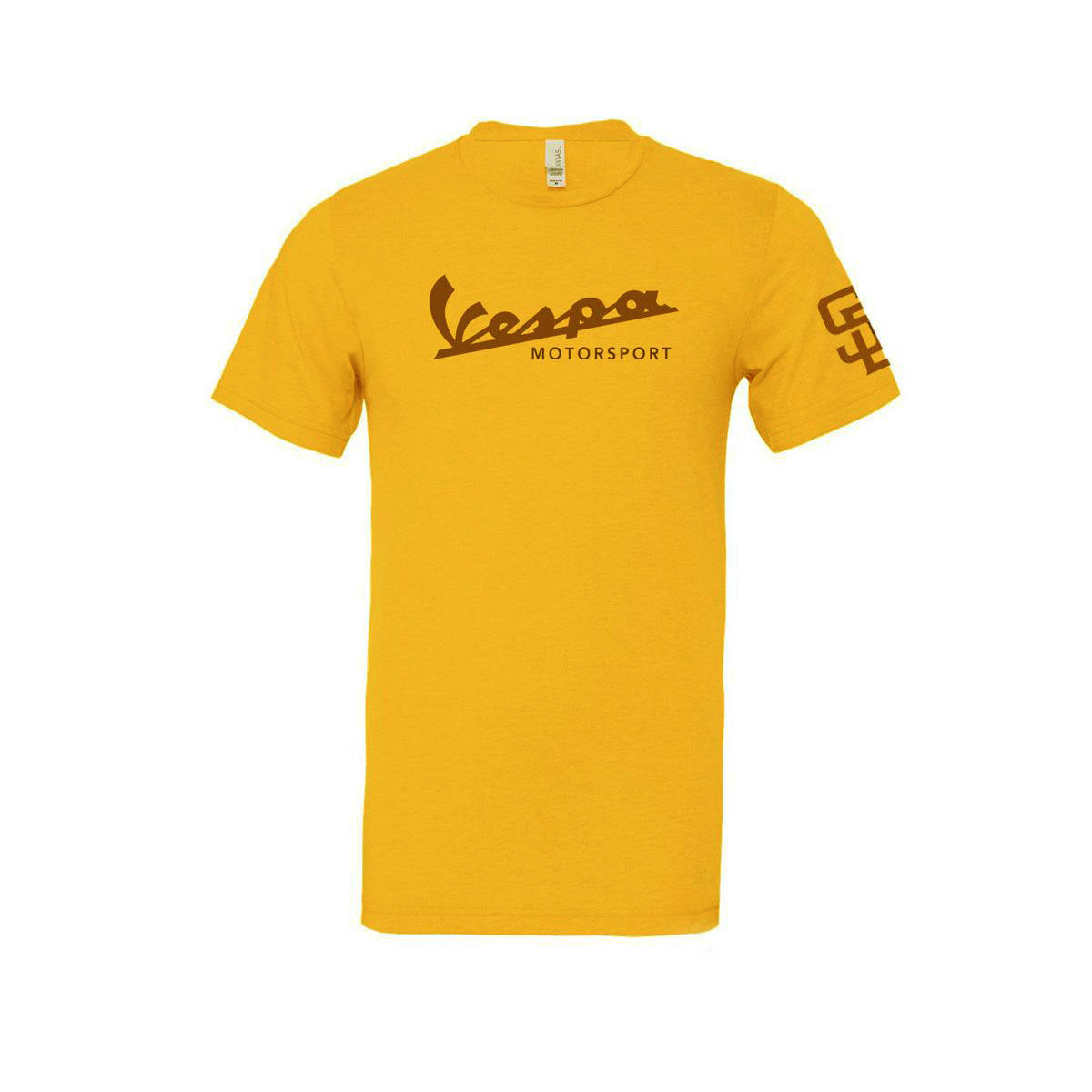 YELLOW GOLDENROD VESPA MOTORSPORT TEAM SAN DIEGO T-SHIRT **SUPER SALE**