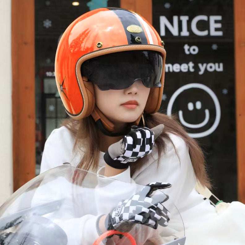 ARANCIO IMPULSIVO ORANGE CYRIL 3/4 RETRO HELMET