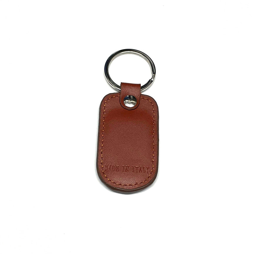 BROWN LEATHER PIAGGIO SHIELD KEYCHAIN (VESPA) **SUPER SALE**