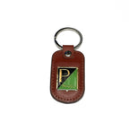 BROWN LEATHER PIAGGIO SHIELD KEYCHAIN (VESPA) **SUPER SALE**
