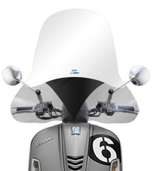 LARGE CUPPINI WINDSHIELD FOR VESPA GTV 250-300, HPE2, SEI GIORNI AND GT60