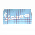 WHITE STICKER VESPA 6" SCRIPT DIE-CUT VINYL MEDIUM SIZE