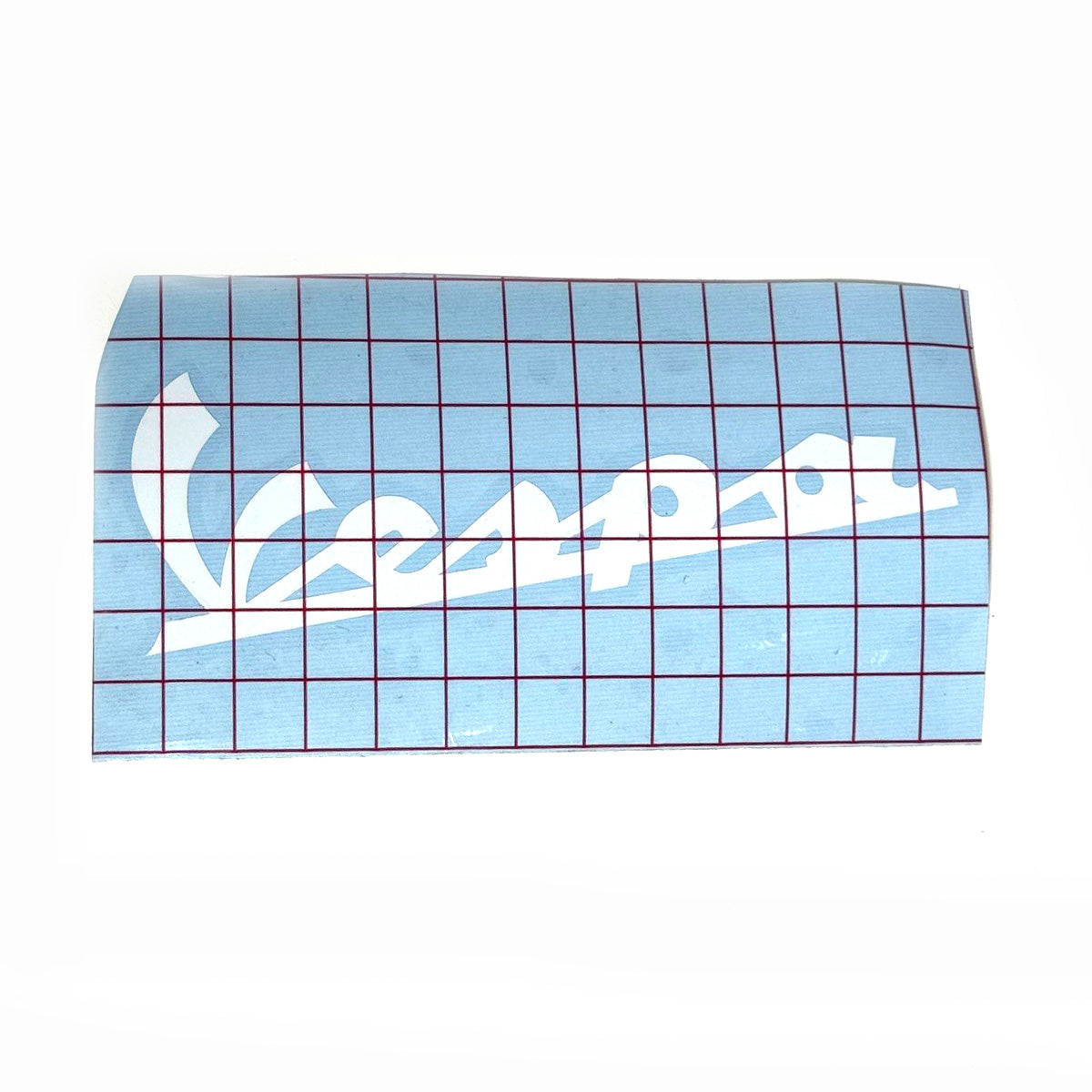 WHITE STICKER VESPA 8" SCRIPT DIE-CUT VINYL LARGE SIZE