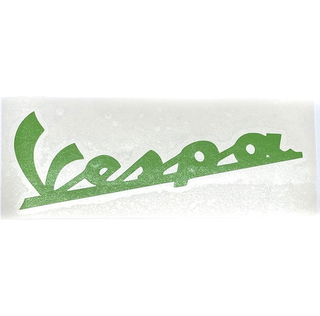 STICKER VESPA 8" SCRIPT DIE-CUT VINYL LARGE SIZE GREEN