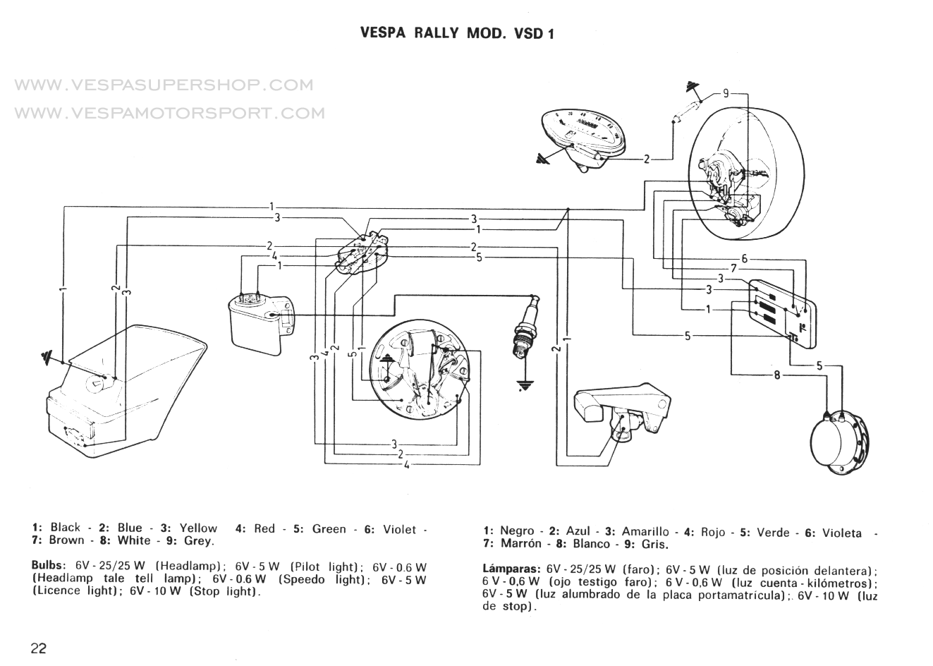 AC Wiring Harness VESPA VNB/VBB/GL/GS/SS/Sprint/Super