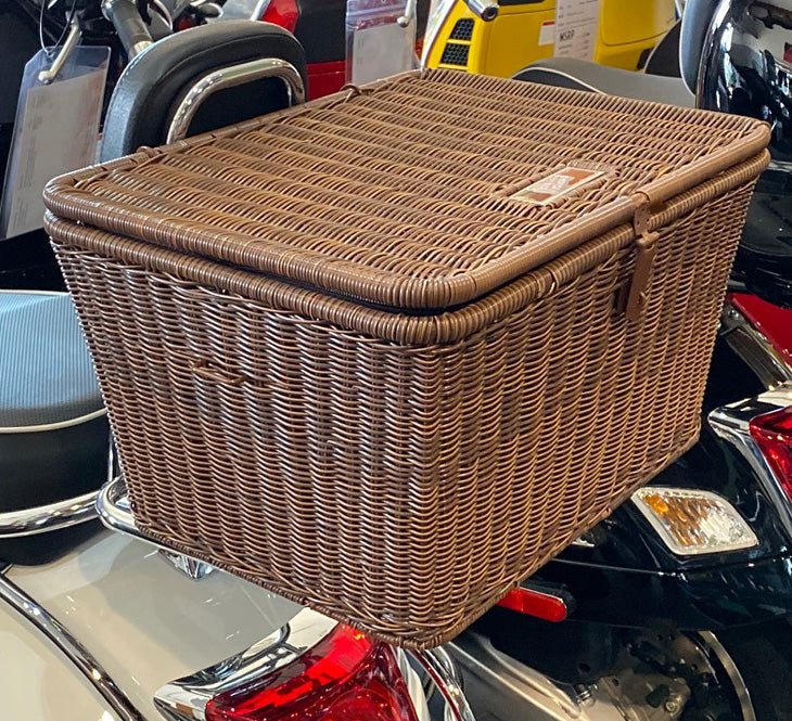 Wicker Top Case PICNIC Basket w/BAG*Dark Brown* Large 26 LITER SIZE FITS GREAT ON VESPA GTS