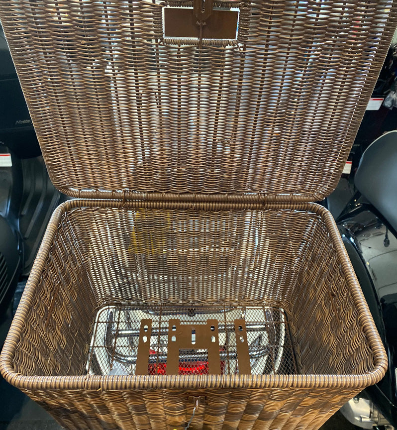Wicker Top Case PICNIC Basket w/BAG*Dark Brown* Large 26 LITER SIZE FITS GREAT ON VESPA GTS