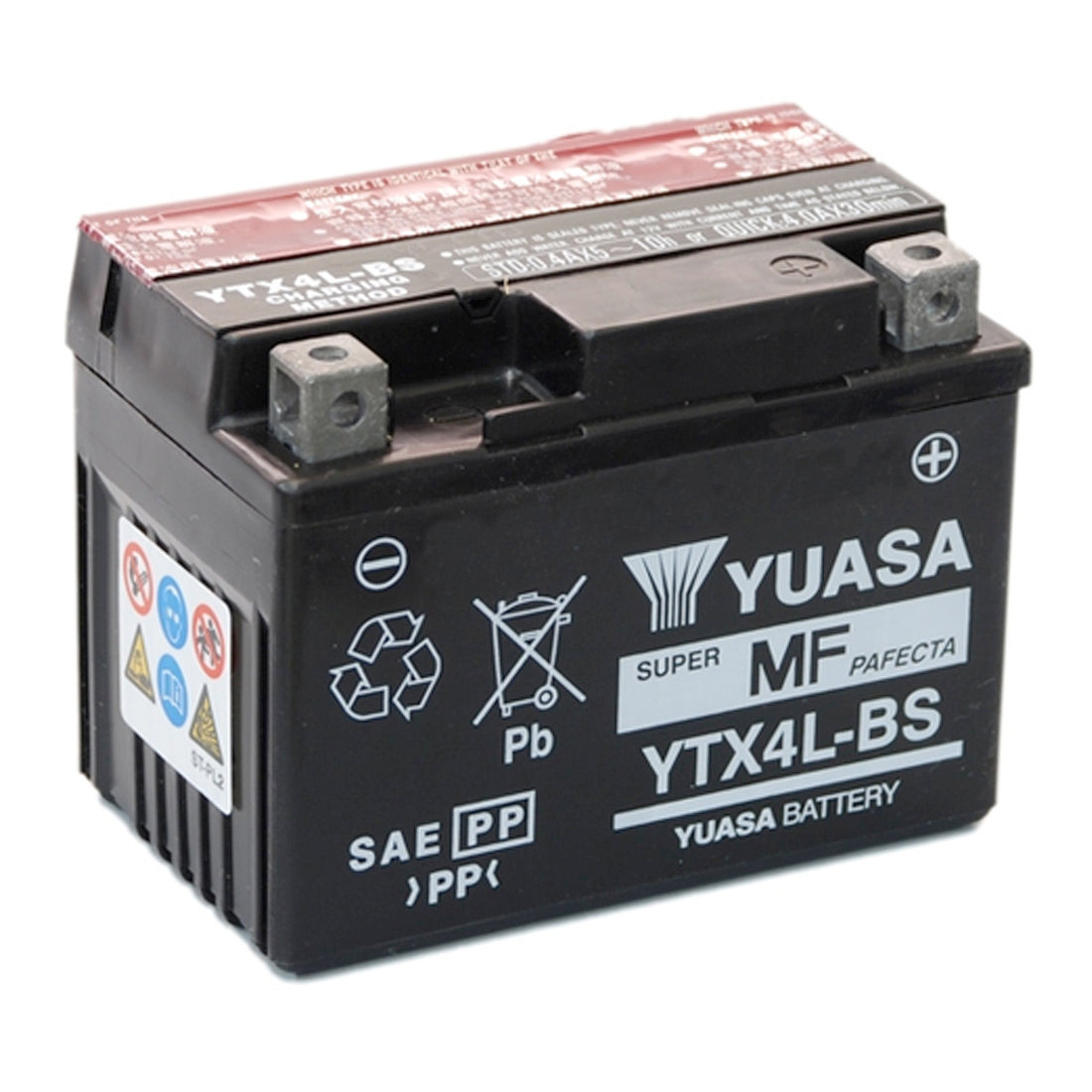 YUASA YTX4LBS BATTERY 12 VOLT 3 AMP SEALED BUDDY 50 RH50 ET2 (234390 294816 497408 CTX4LBS 1L004079 1L004080 1L004081 GP5583000000)